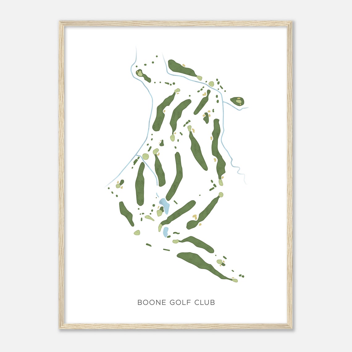 Boone Golf Club North Carolina Modern Detailed Watercolor Poster - Image 2