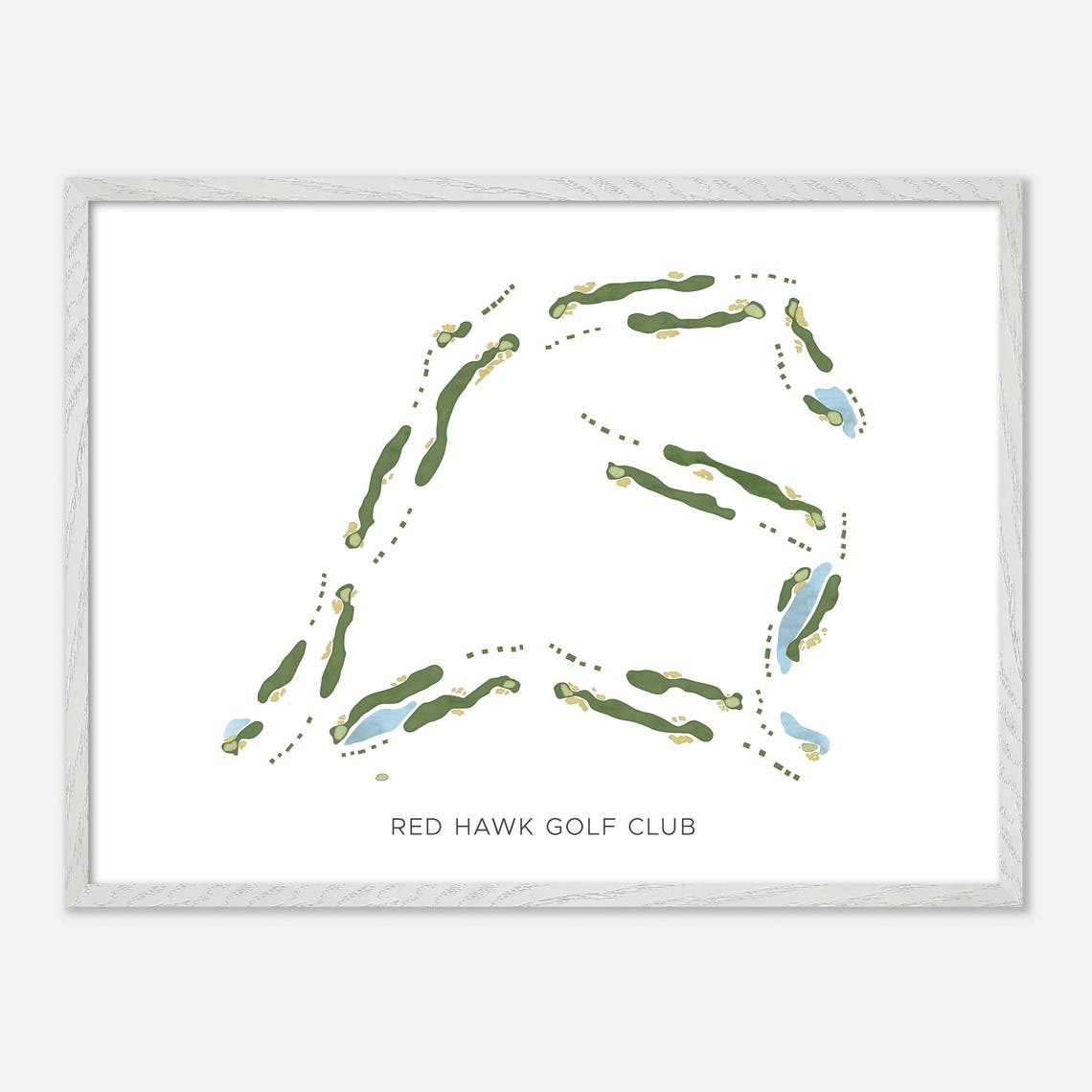 Red Hawk Golf Club New Mexico Modern Minimalist Golf Map Poster - Image 4