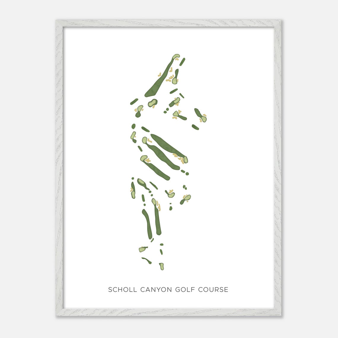 Scholl Canyon Golf Course Minimalist Watercolor Fairway Map Poster - Image 2