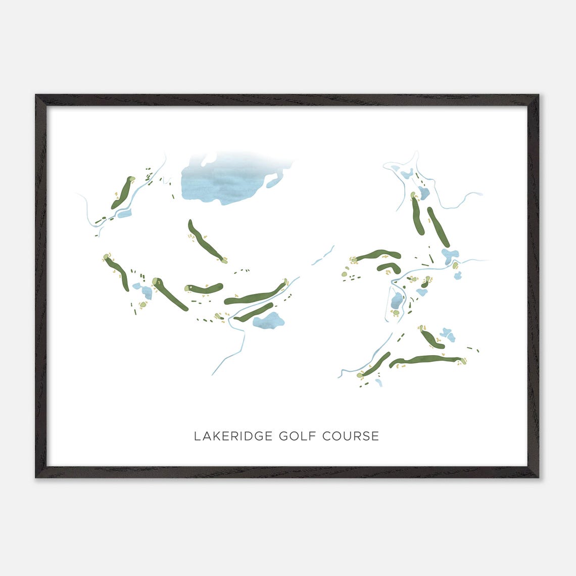 Lakeridge Golf Course Modern Minimalist Fairway Map Art Poster - Image 5