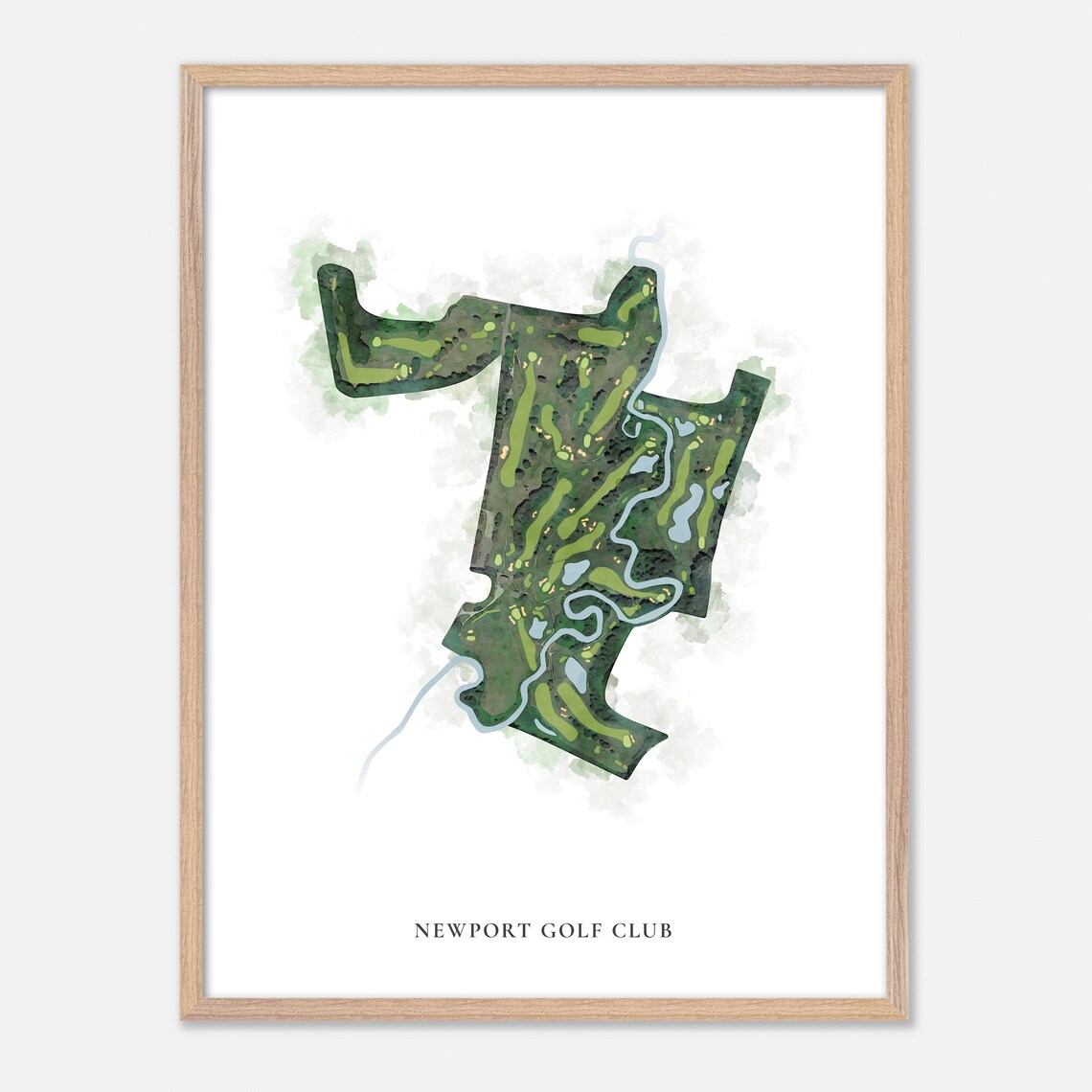 Newport Golf Club Newport New Hampshire Classic Watercolor Poster - Image 2