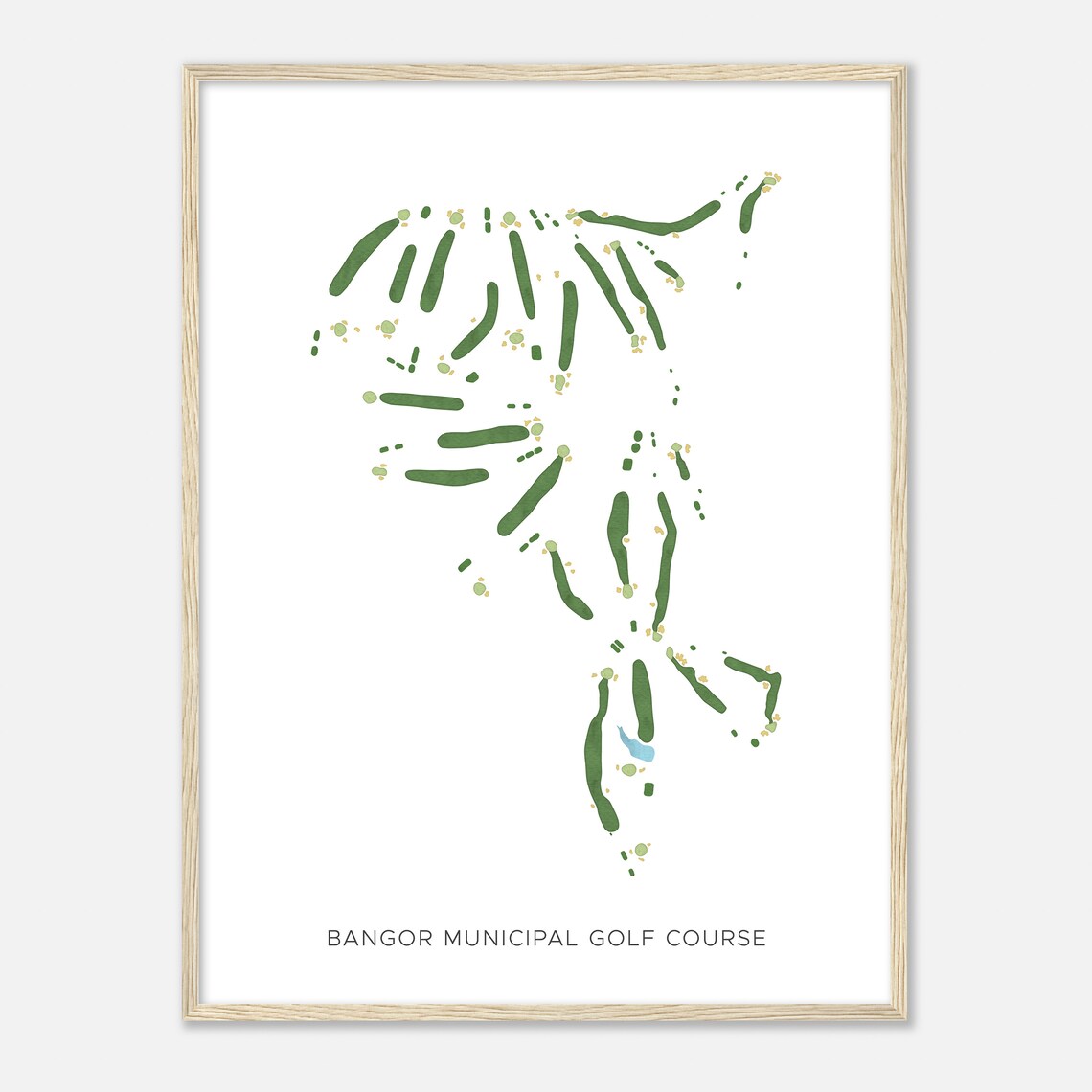 Bangor Municipal Golf Course Maine Modern Watercolor Map Golfer Gift Golf Wall Art Golf Poster Print Course Layout - Image 2