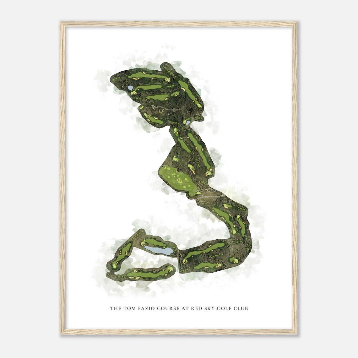 The Tom Fazio Course at Red Sky Golf Club Watercolor Map Gift Poster