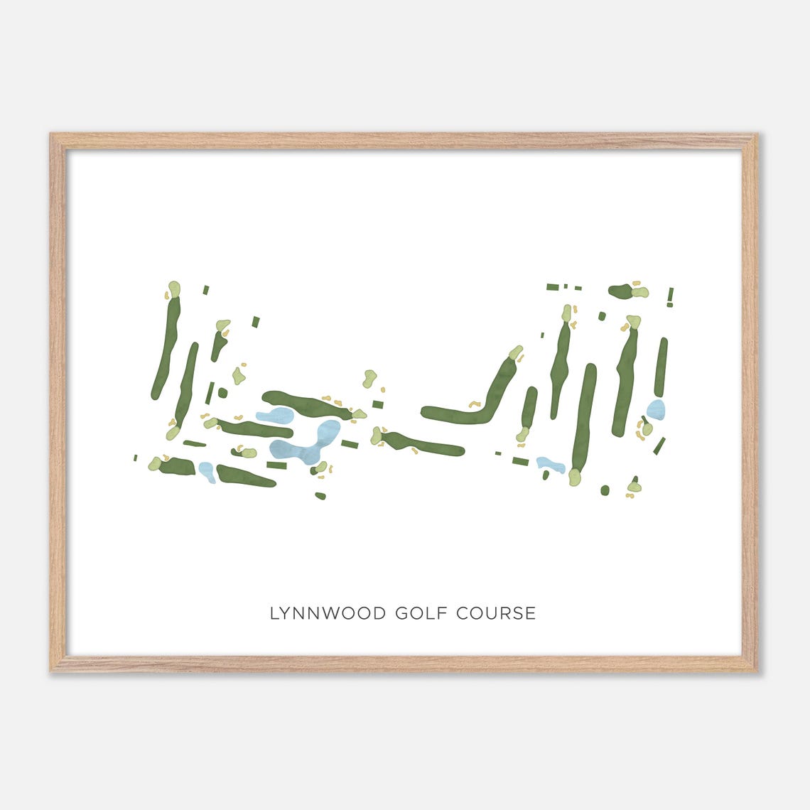 Lynnwood Golf Course Washington Modern Watercolor Map Poster