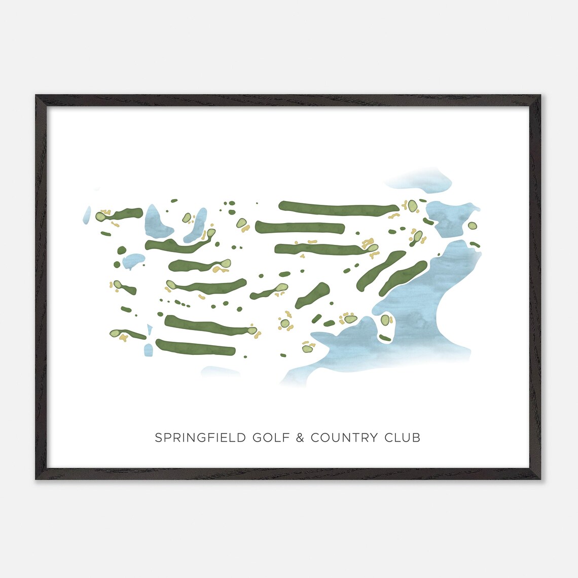 Springfield Golf & Country Club Guelph Canada Modern Watercolor Golf Map Poster - Image 4