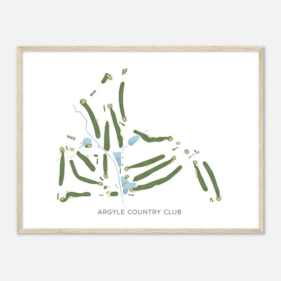 Argyle Country Club Maryland Modern Watercolor Map Golfer Gift Golf Wall Art Golf Poster Print Course Layout