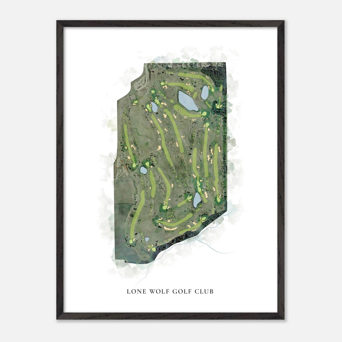 Lone Wolf Golf Club Canada Classic Scenic Watercolor Map Poster - Image 2