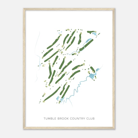 Tumble Brook Country Club Connecticut Modern Watercolor Map Golfer Gift Golf Wall Art Golf Poster Print Course Layout