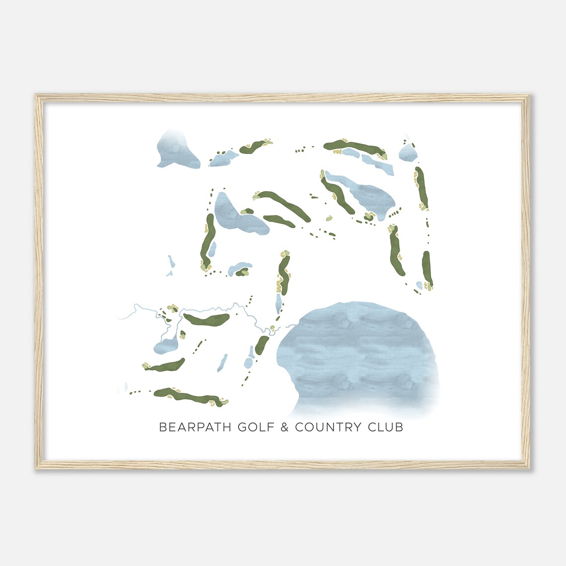 Bearpath Golf and Country Club Watercolor Fairway Map Art Poster