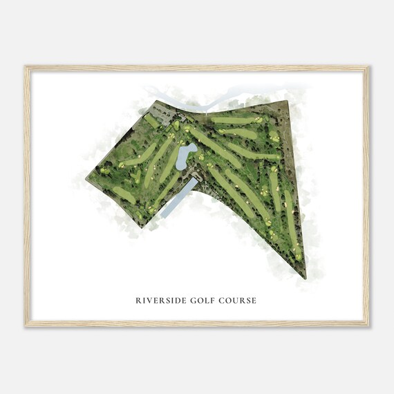 Riverside Golf Course California Classic Watercolor Map Golfer Gift Golf Wall Art Golf Poster Print Course Layout