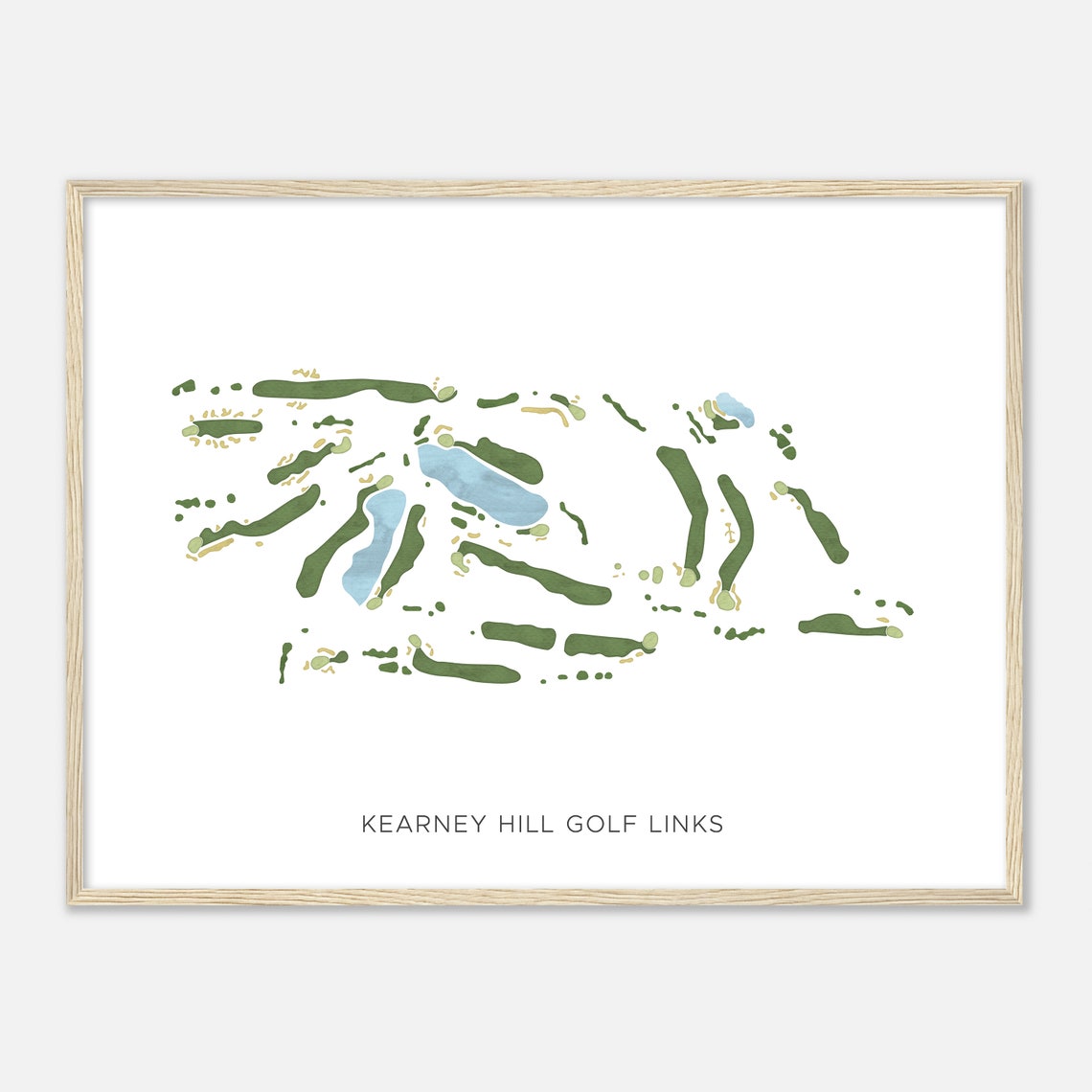 Kearney Hill Golf Links Modern Watercolor Golf Course Map Poster