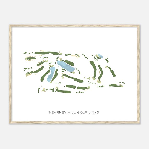 Kearney Hill Golf Links Modern Watercolor Golf Course Map Poster