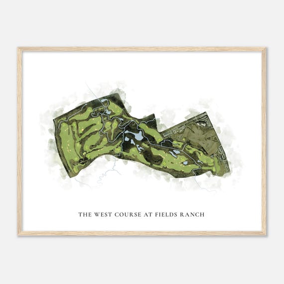 The West Course At Fields Ranch In Frisco Texas Classic Watercolor Map Golfer Gift Golf Wall Art Golf Poster Print Course Layout