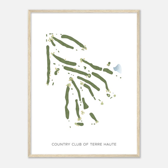 Country Club Of Terre Haute Indiana Modern Watercolor Map Golfer Gift Golf Wall Art Golf Poster Print Course Layout