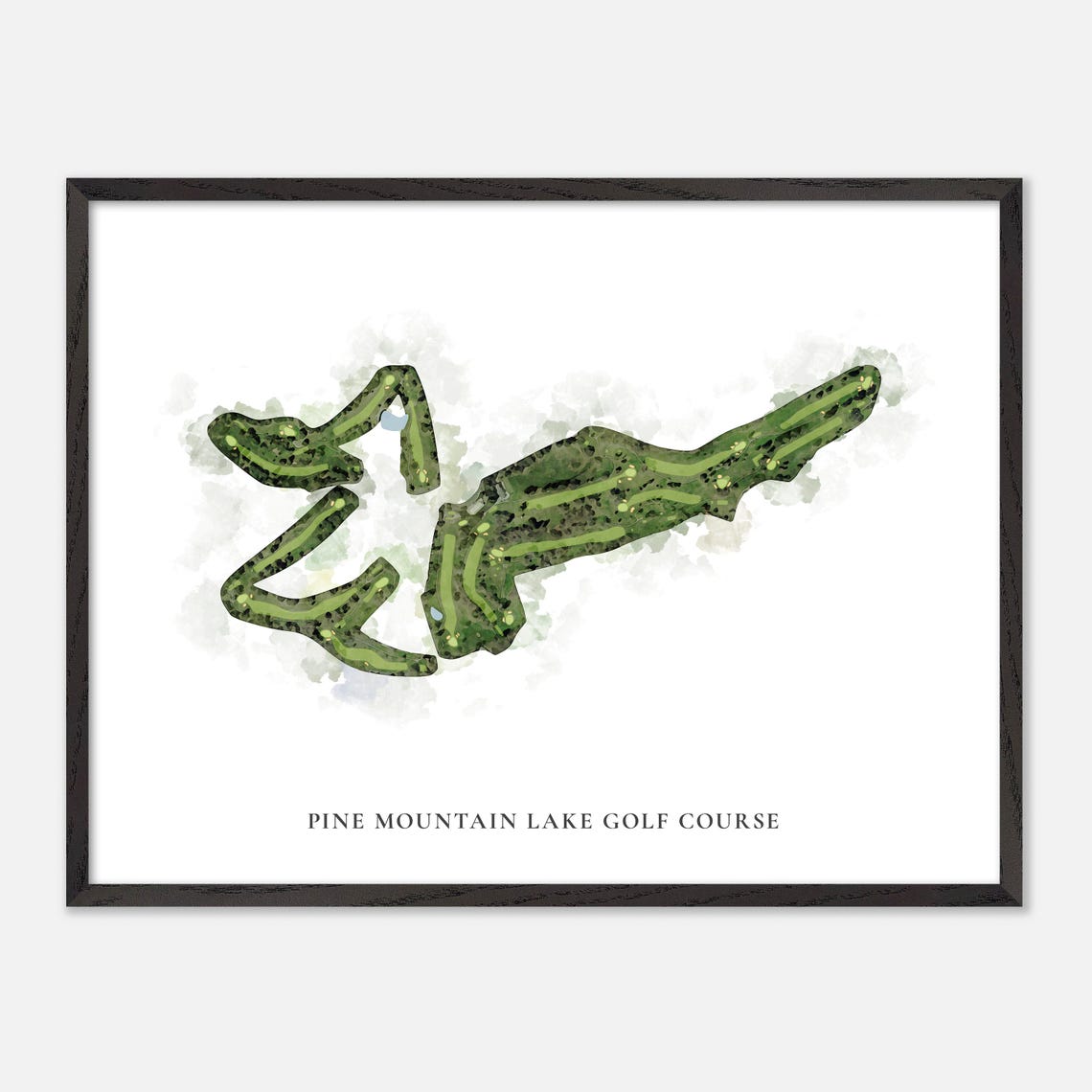 Pine Mountain Lake Golf Course Classic Watercolor Map Poster - Image 5