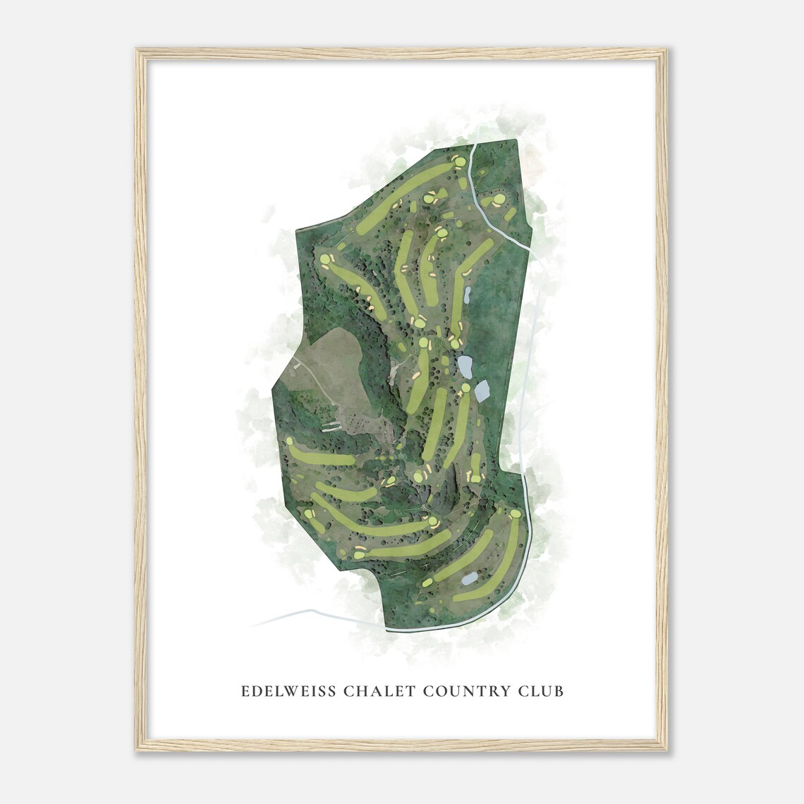 Edelweiss Chalet Country Club Aerial Fairway Map Print Golfer Gift