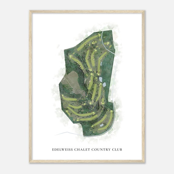 Edelweiss Chalet Country Club Wisconsin Classic Watercolor Map Golfer Gift Golf Wall Art Golf Poster Print Course Layout