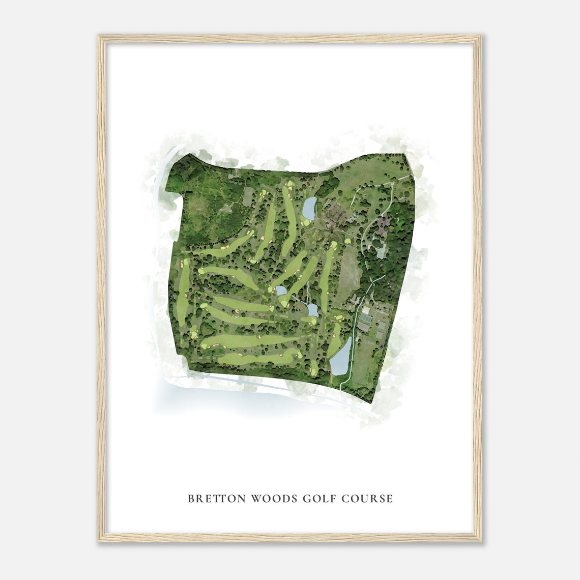 Bretton Woods Golf Course Maryland Classic Watercolor Map Poster - Image 2