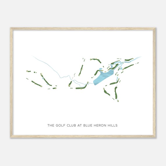 The Golf Club At Blue Heron Hills New York Modern Watercolor Map Golfer Gift Golf Wall Art Golf Poster Print Course Layout
