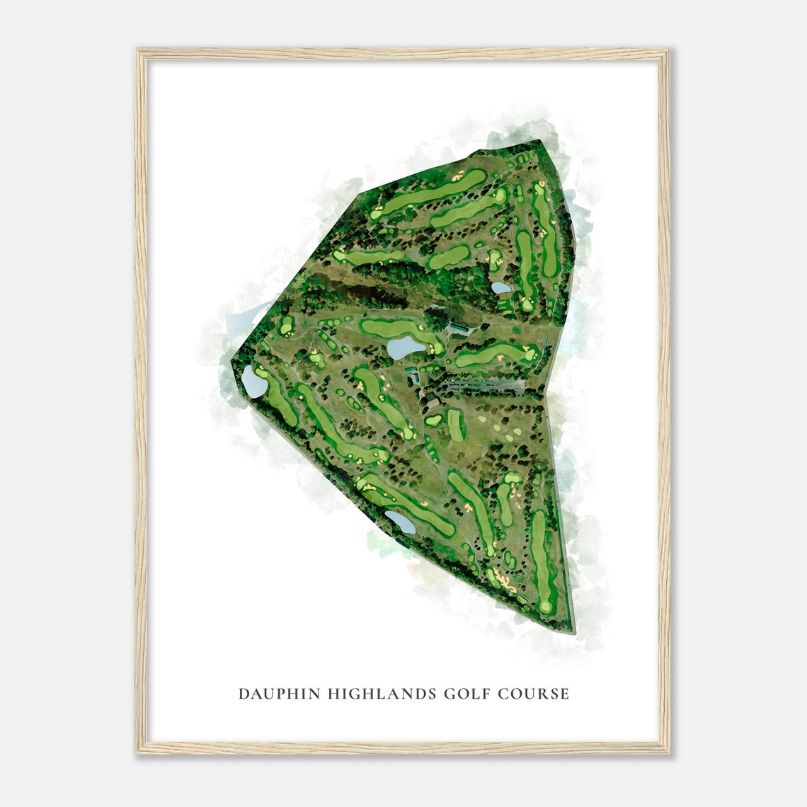Dauphin Highlands Golf Course Classic Watercolor Aerial Poster - Image 2