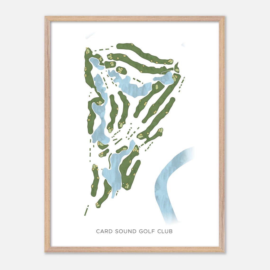 Card Sound Golf Club Florida Modern Watercolor Golf Map Poster - Image 2