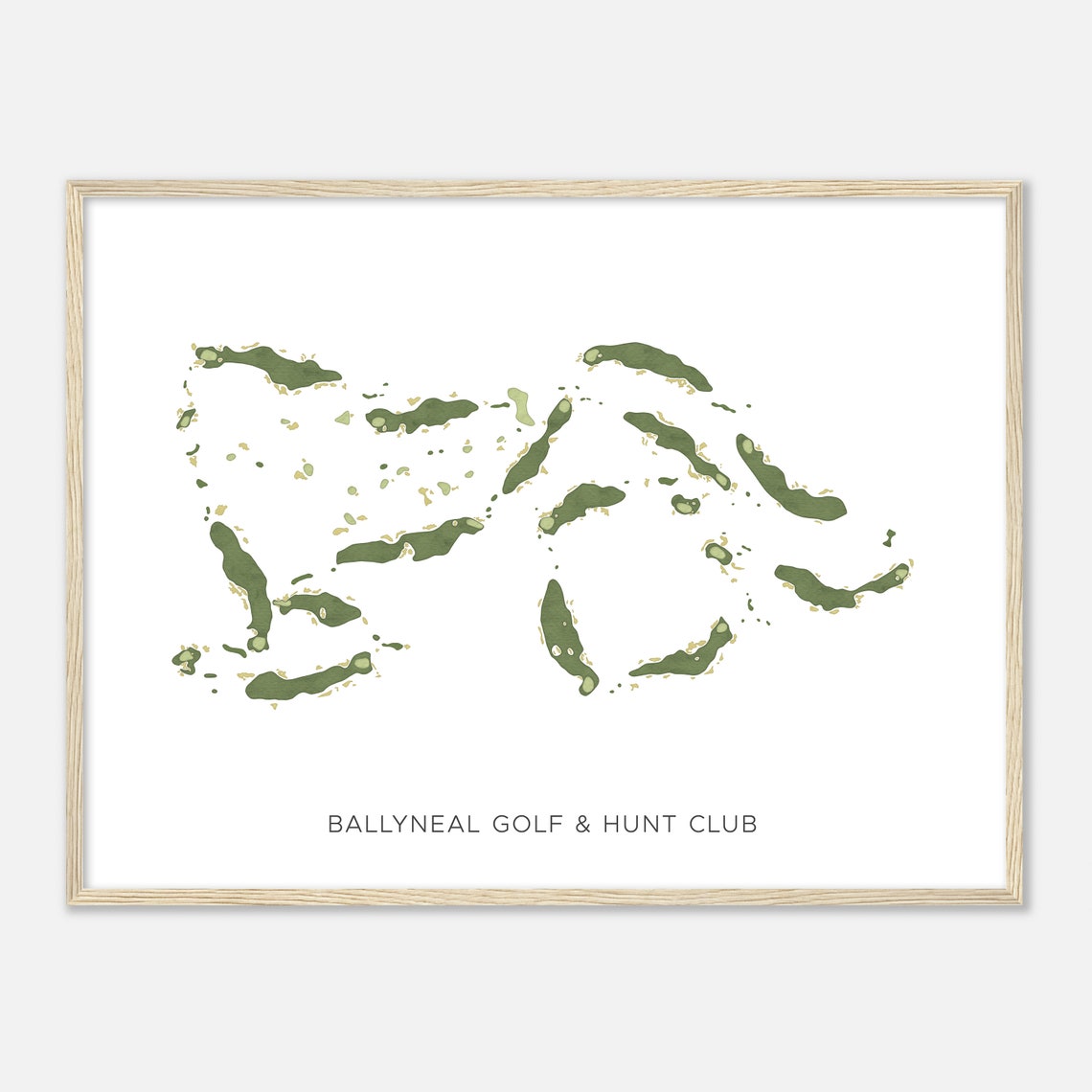 Ballyneal Golf and Hunt Club Watercolor Course Fairway Map Art Poster - Image 2