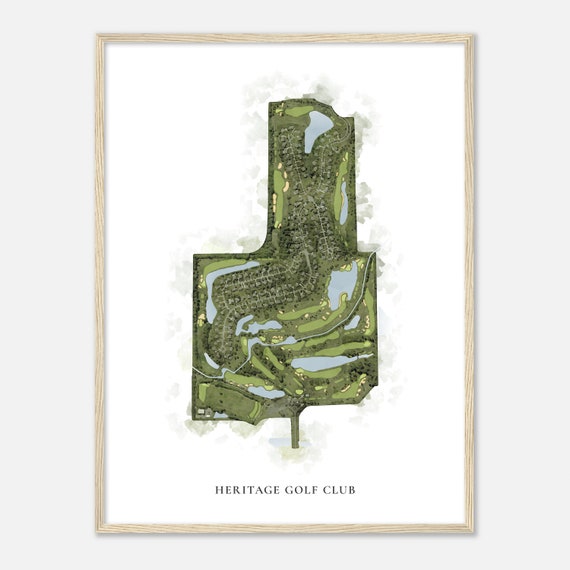Heritage Golf Club Ohio Classic Watercolor Map Golfer Gift Golf Wall Art Golf Poster Print Course Layout