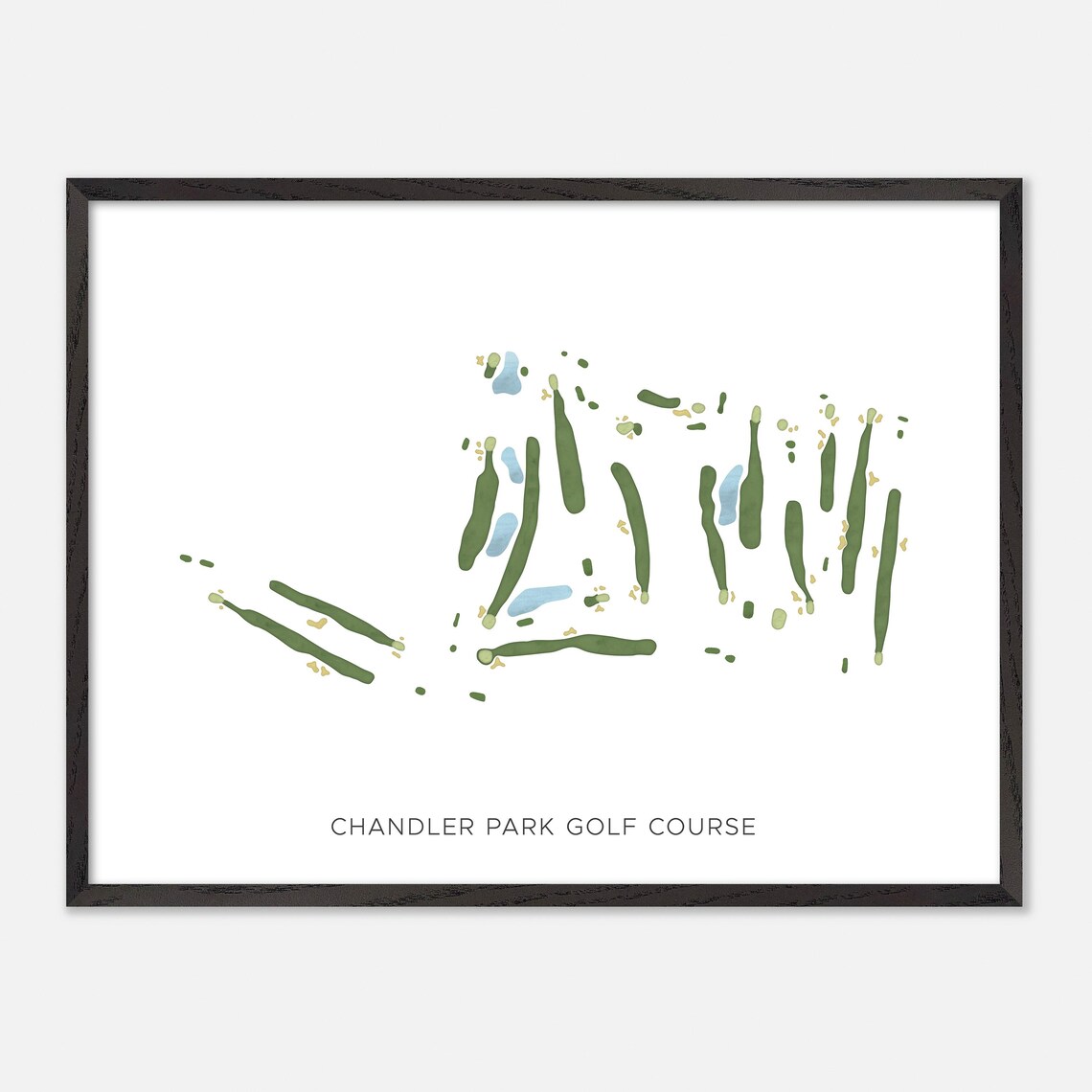 Chandler Park Golf Course Detroit Michigan Modern Watercolor Golf Map Poster - Image 5