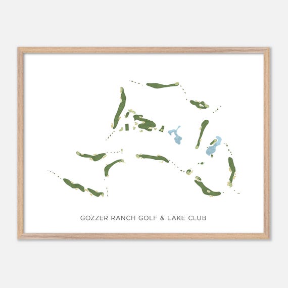 Gozzer Ranch Golf Lake Club In Harrison Idaho Modern Watercolor Map Golfer Gift Golf Wall Art Golf Poster Print Course Layout