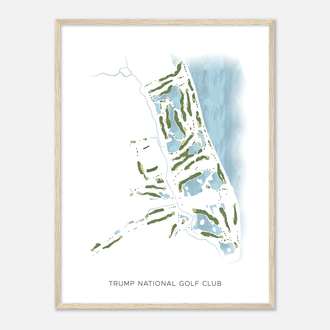 Trump National Golf Club Virginia Modern Watercolor Map Poster