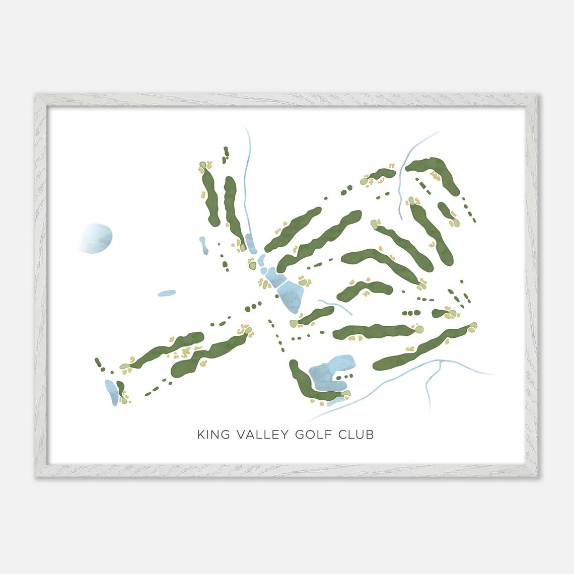 King Valley Golf Club Canada Modern Scenic Watercolor Map Poster - Image 3