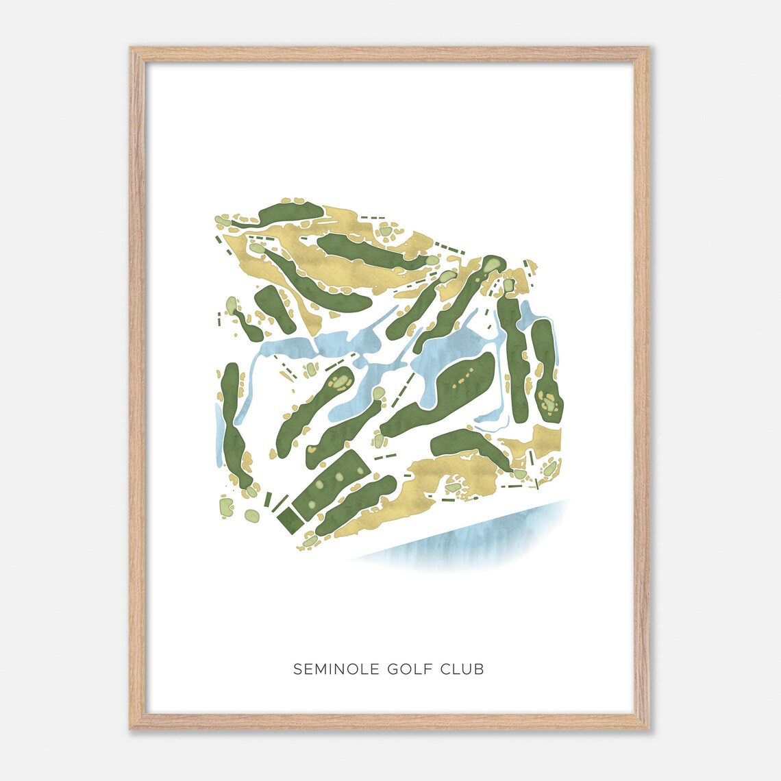 Seminole Golf Club, Juno Beach Florida Watercolor Map - Image 6