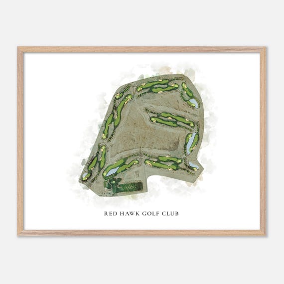 Red Hawk Golf Club In Las Cruces New Mexico Classic Watercolor Map Golfer Gift Golf Wall Art Golf Poster Print Course Layout
