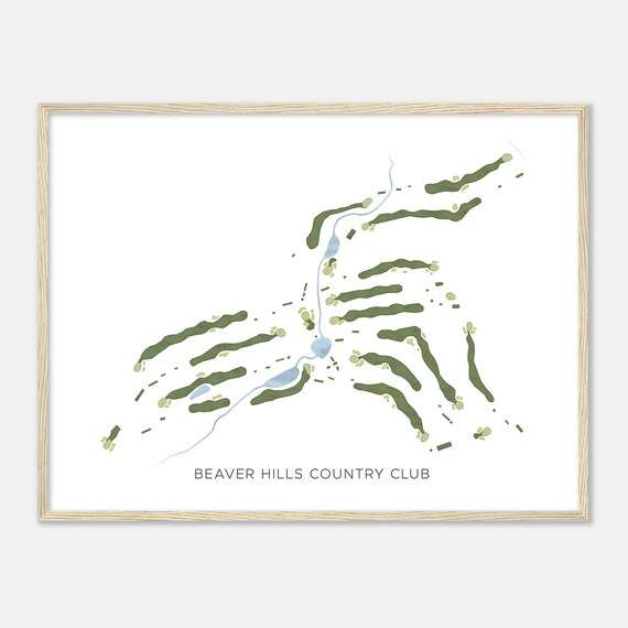 Beaver Hills Country Club Iowa Modern Watercolor Map Golfer Gift Golf Wall Art Golf Poster Print Course Layout