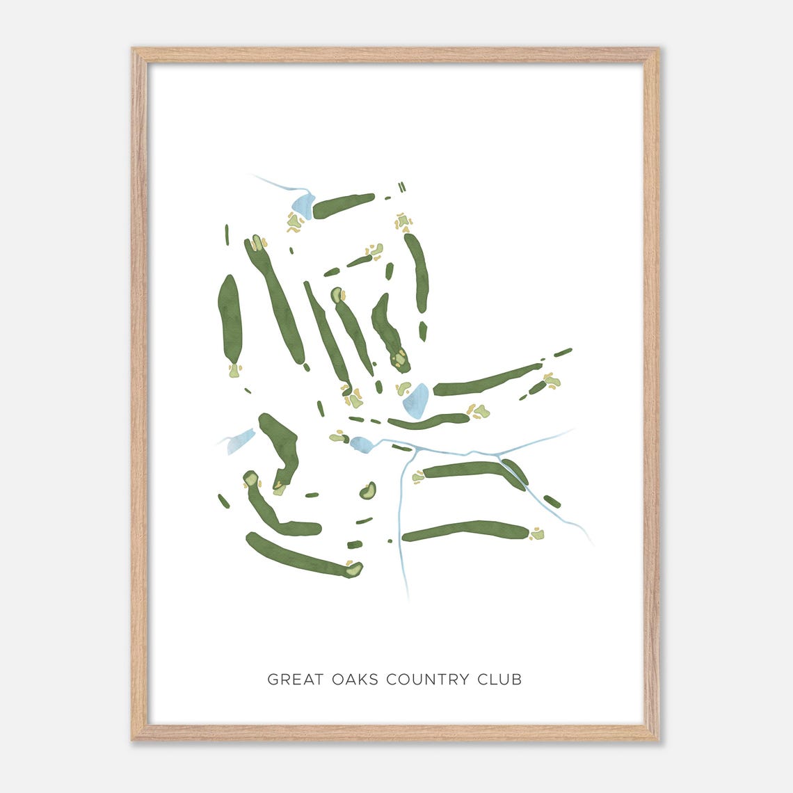 Great Oaks Country Club Floyd Virginia Watercolor Map Poster - Image 2