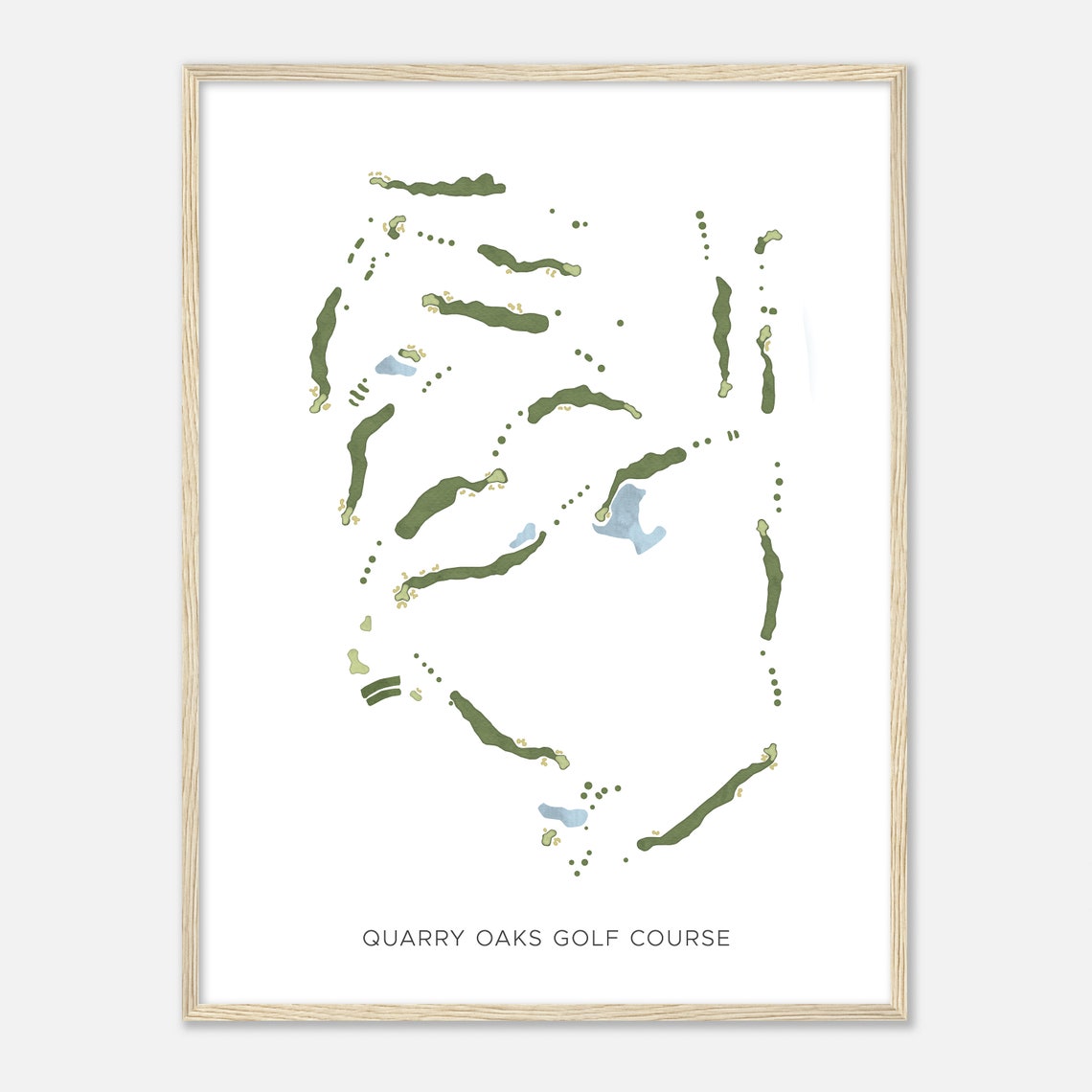 Quarry Oaks Golf Course Nebraska Modern Watercolor Map Golfer Gift Golf Wall Art Golf Poster Print Course Layout