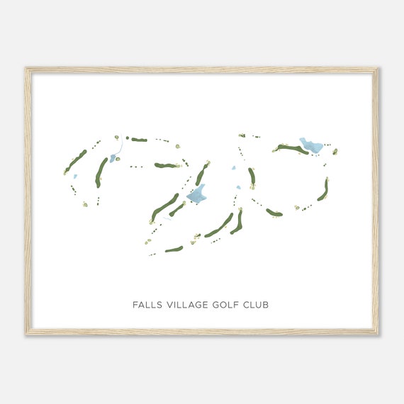 Falls Village Golf Club North Carolina Modern Watercolor Map Golfer Gift Golf Wall Art Golf Poster Print Course Layout