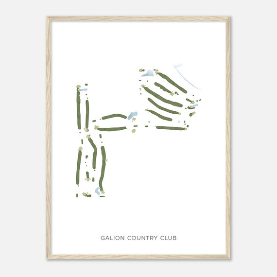 Galion Country Club Ohio Modern Watercolor Map Golfer Gift Golf Wall Art Golf Poster Print Course Layout
