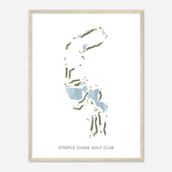 Steeple Chase Golf Club Illinois Modern Watercolor Map Golfer Gift Golf Wall Art Golf Poster Print Course Layout