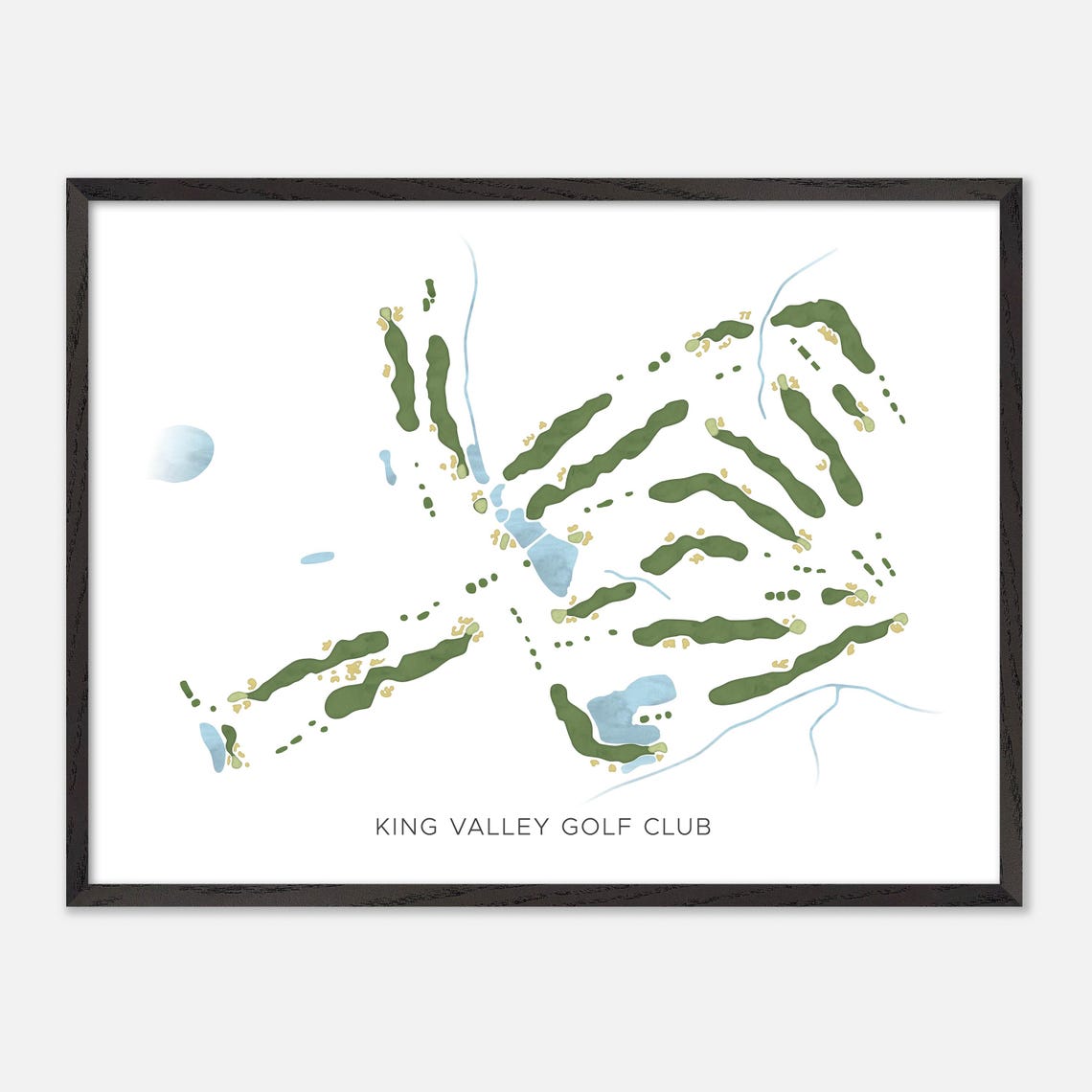 King Valley Golf Club Canada Modern Scenic Watercolor Map Poster - Image 4