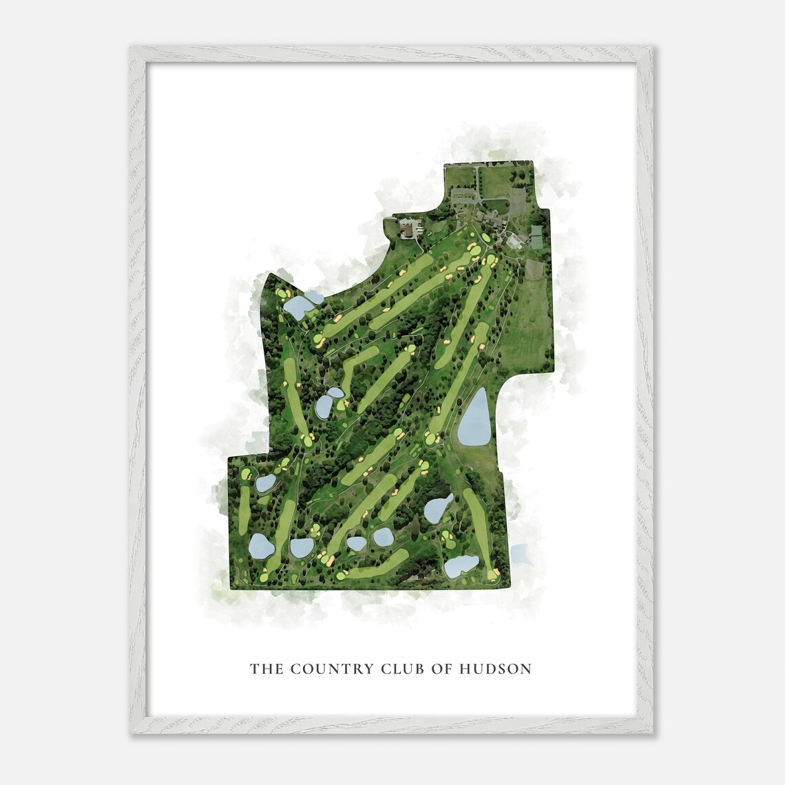 The Country Club of Hudson Ohio Classic Watercolor Golf Map Poster - Image 2