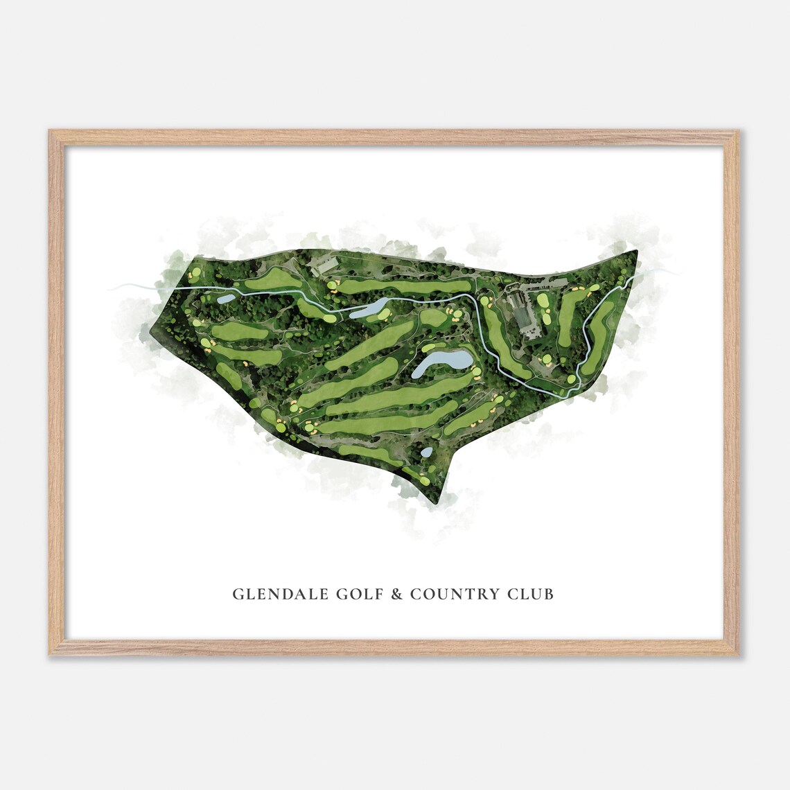 Glendale Golf & Country Club Canada Classic Watercolor Course Map Poster