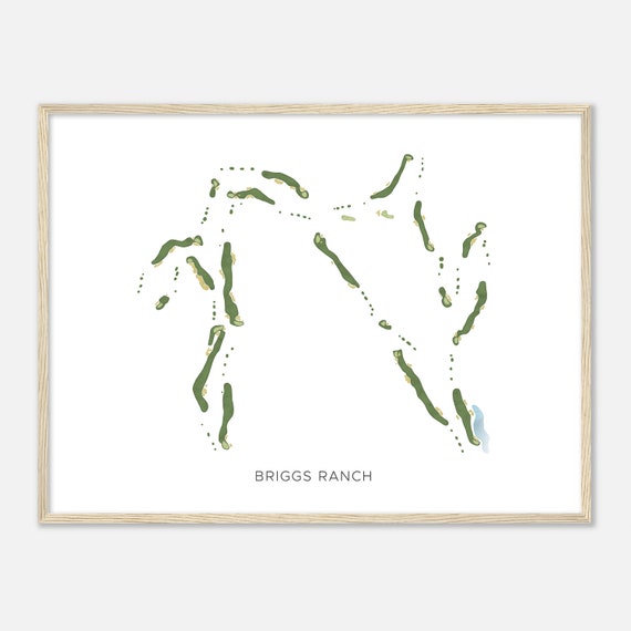 Briggs Ranch Texas Modern Watercolor Map Golfer Gift Golf Wall Art Golf Poster Print Course Layout