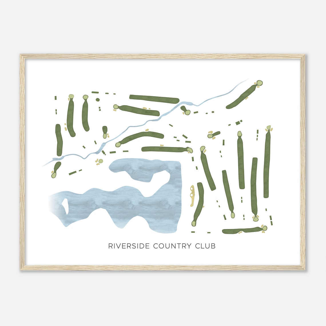 Riverside Country Club Watercolor Golf Course Map Poster for Golfers - Image 2