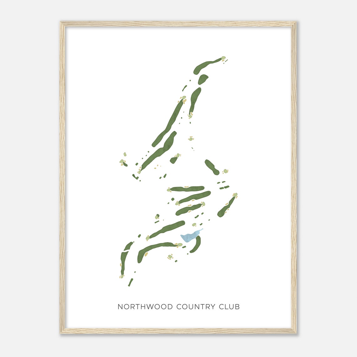 Northwood Country Club Minimalist Golf Course Layout Map Poster - Image 2