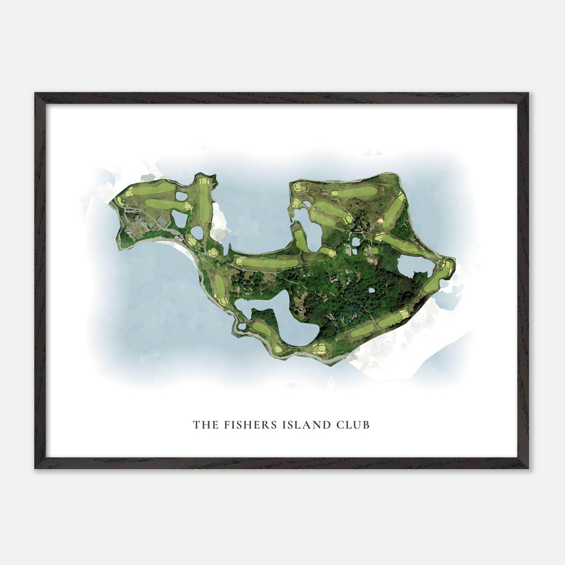 The Fishers Island Club New York Classic Watercolor Map Poster - Image 4