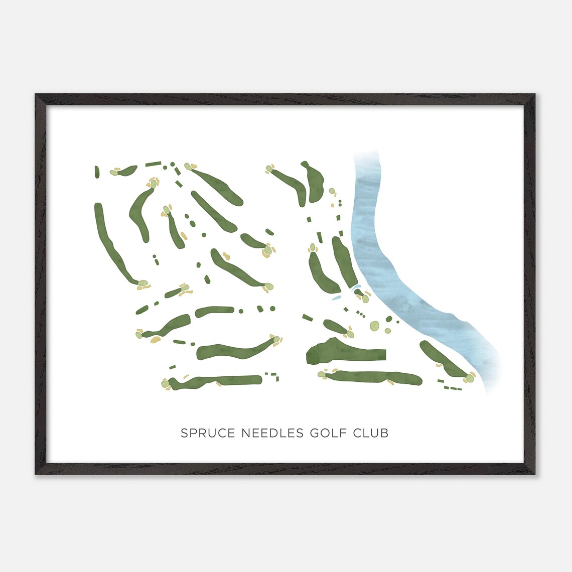 Spruce Needles Golf Club Timmins Canada Modern Watercolor Golf Map Poster - Image 4