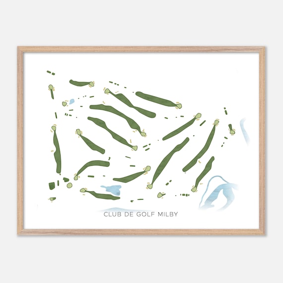Club de Golf Milby Canada Modern Watercolor Course Map Poster