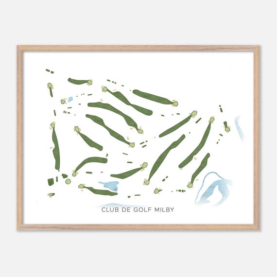 Club De Golf Milby In Canada Modern Watercolor Map Golfer Gift Golf Wall Art Golf Poster Print Course Layout
