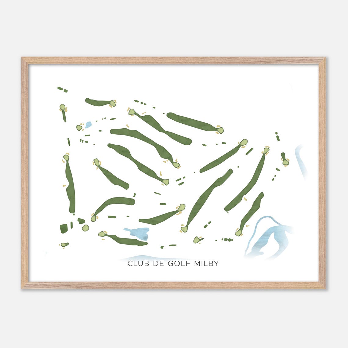 Club de Golf Milby Canada Modern Watercolor Course Map Poster